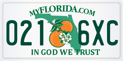 FL license plate 0216XC
