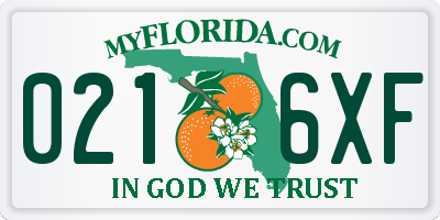FL license plate 0216XF