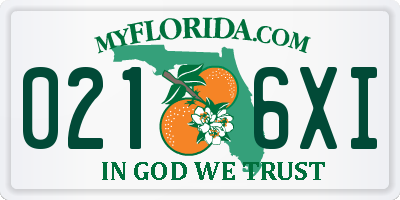 FL license plate 0216XI