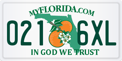 FL license plate 0216XL