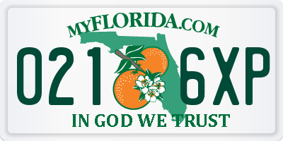 FL license plate 0216XP
