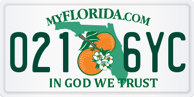 FL license plate 0216YC