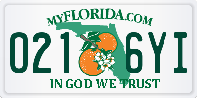 FL license plate 0216YI