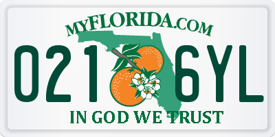 FL license plate 0216YL