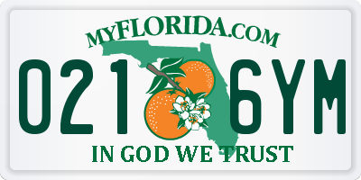 FL license plate 0216YM