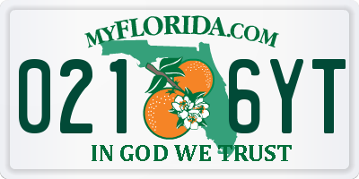 FL license plate 0216YT