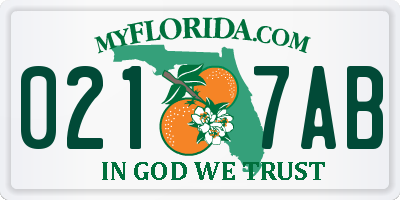 FL license plate 0217AB