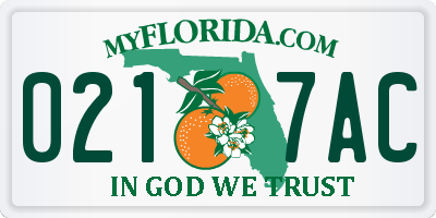 FL license plate 0217AC