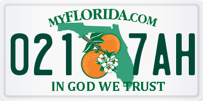 FL license plate 0217AH