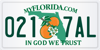 FL license plate 0217AL