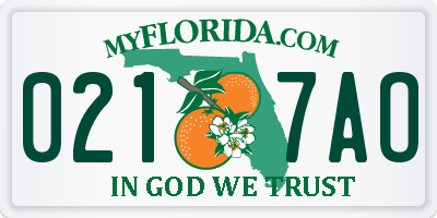 FL license plate 0217AO