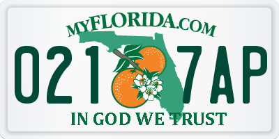 FL license plate 0217AP