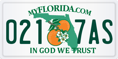 FL license plate 0217AS