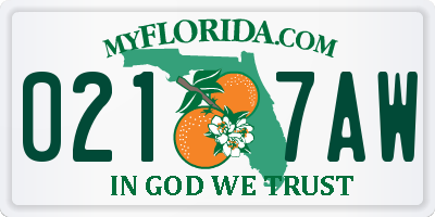 FL license plate 0217AW