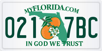 FL license plate 0217BC