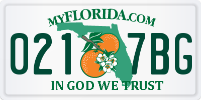 FL license plate 0217BG