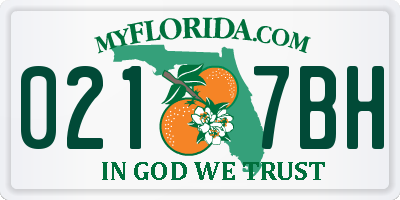 FL license plate 0217BH