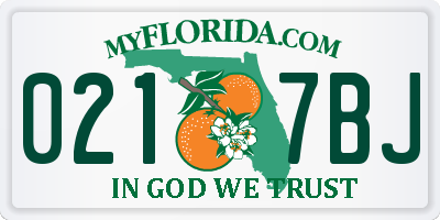 FL license plate 0217BJ