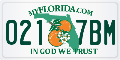 FL license plate 0217BM