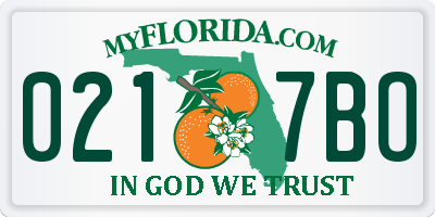 FL license plate 0217BO