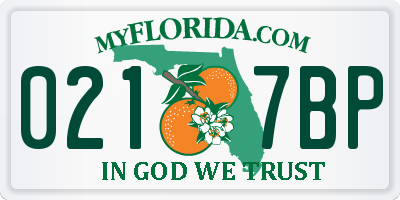 FL license plate 0217BP
