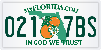 FL license plate 0217BS