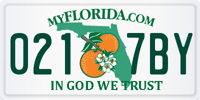 FL license plate 0217BY