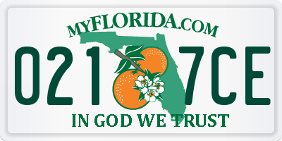 FL license plate 0217CE