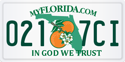 FL license plate 0217CI