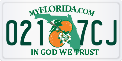 FL license plate 0217CJ