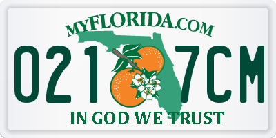 FL license plate 0217CM