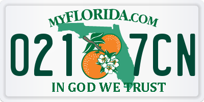 FL license plate 0217CN