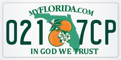 FL license plate 0217CP