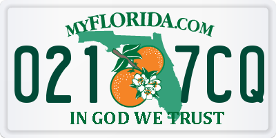 FL license plate 0217CQ