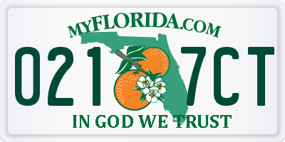 FL license plate 0217CT