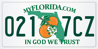 FL license plate 0217CZ