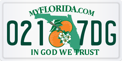 FL license plate 0217DG