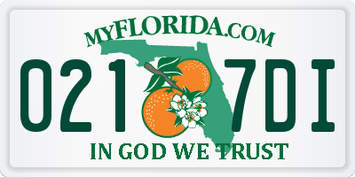 FL license plate 0217DI