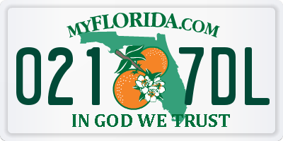 FL license plate 0217DL