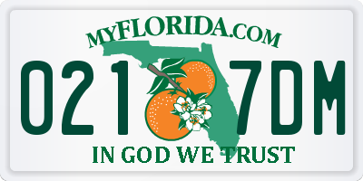 FL license plate 0217DM