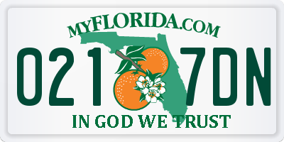 FL license plate 0217DN