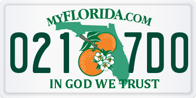 FL license plate 0217DO