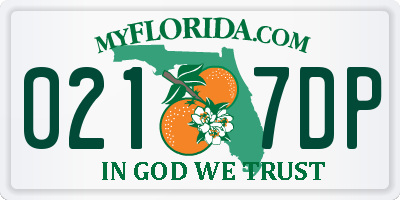 FL license plate 0217DP