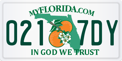 FL license plate 0217DY