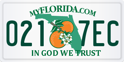 FL license plate 0217EC