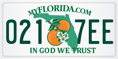 FL license plate 0217EE