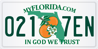 FL license plate 0217EN