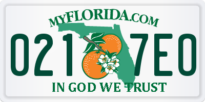 FL license plate 0217EO