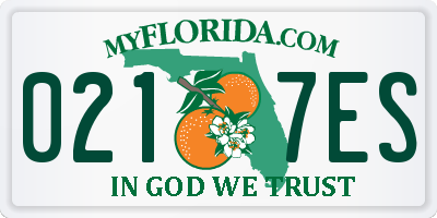FL license plate 0217ES