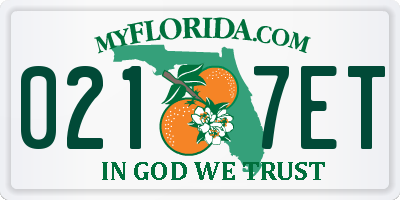 FL license plate 0217ET